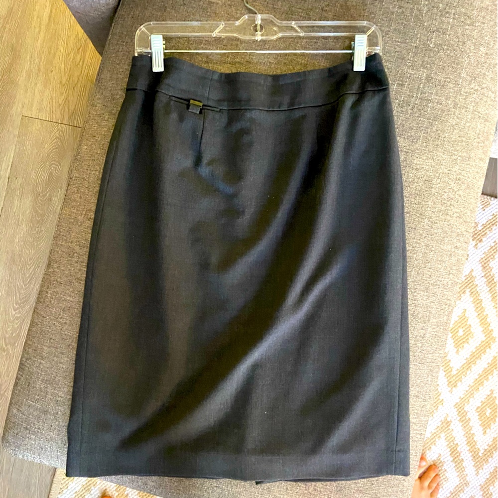 Calvin Klein - pencil skirt - white + charcoal grey